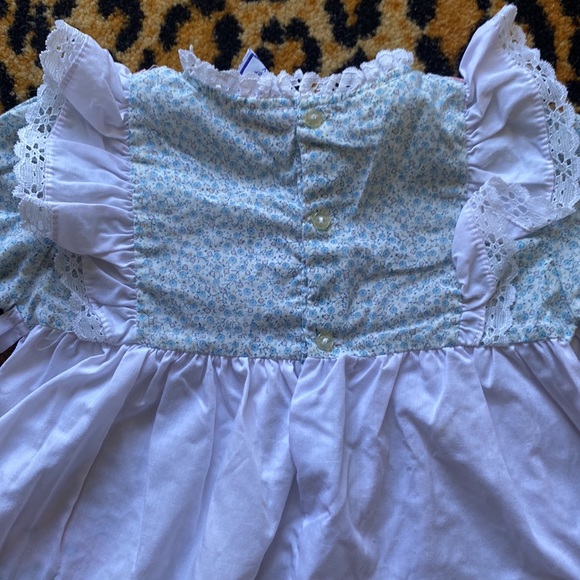 Vintage Nanas Pet floral print embroidered long sleeve tie long sleeve dress - Picture 6 of 11